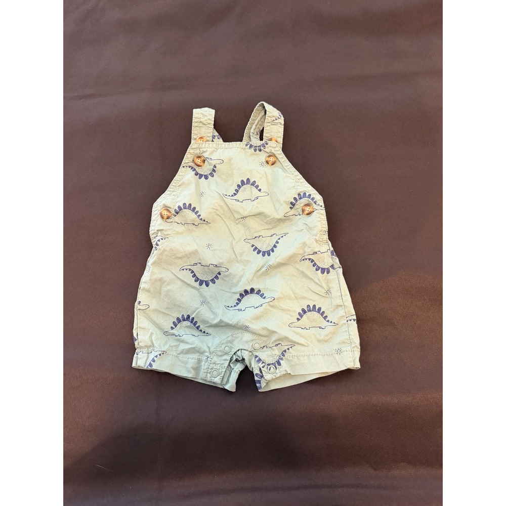 Carters Just One You Baby Boy Dinosaur Print Shortall Sage Green 3M